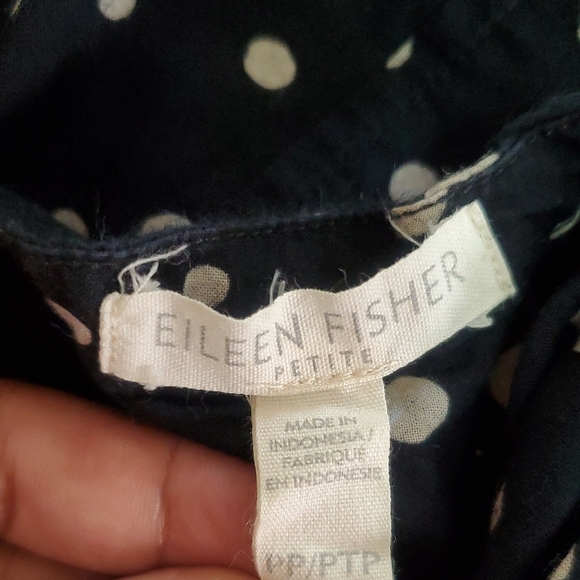 Eileen Fisher 100% Organic Cotton Dot Print Dress Black and White Size M - Picture 9 of 12